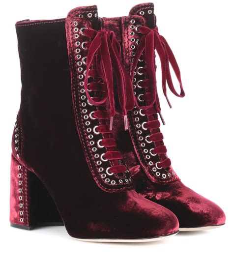 miu miu studded velvet platform ankle boots|Boots and Ankle Boots For Women: Platform & Flat .